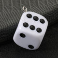 Resin Dice Charm Pendant Silver Tone Loop Two Sizes Multi Color view 7