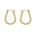Textured U-Shaped Hoop Earrings Stainless Steel Metal view 5