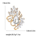 Teardrop Crystal Swirl Brooch with Faceted Stones for Jackets and Scarves view 8