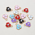 Small Enamel Flower Charms in Seven Color Styles for Jewelry view 12