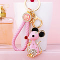 Jeweled Fortune Mouse Keychains in Four Colors with Matching Fortune Loops view 2