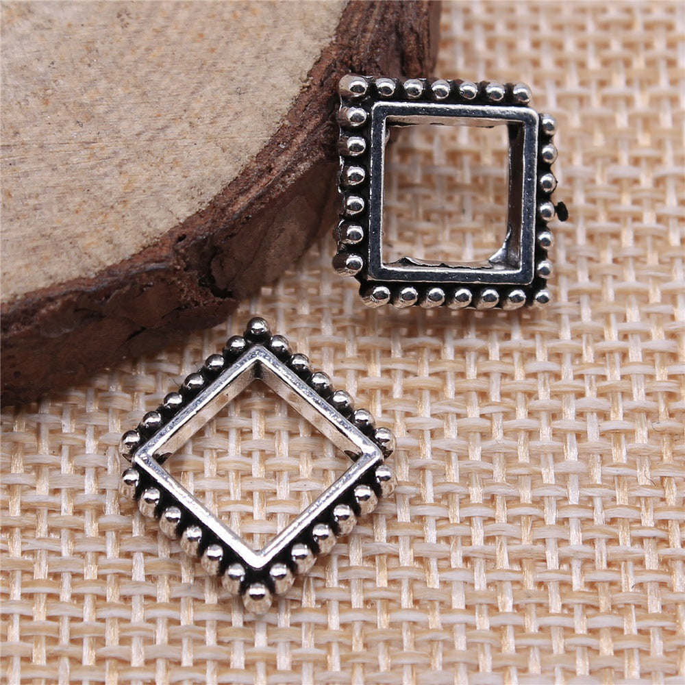17x15x3mm 1.3g Zinc Alloy Diamond Hollow Small Hole Spacer Beads for Bracelet Necklace Making