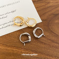 Polished U Shape Huggie Earrings in Silver and Gold Tones view 3