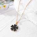 Gold Chain Five-Petal Enamel Flower Pendant Necklace 3 Colors view 8