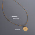 Gold Fu Character Round Pendant Necklace Chinese Style Medallion view 2