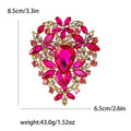 Large Teardrop Crystal Cluster Brooch with Faceted Stones view 8