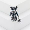 Crystal Teddy Bear Brooch with Jointed Limbs in Four Colors view 8
