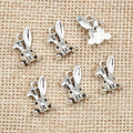 Small Sitting Rabbit Charms in Antique Bronze and Silver Tones view 3