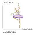 Ballet Dancer Brooch in Red or Purple Enamel Tutu Colors view 7