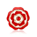 Openwork Acrylic Rose Brooch Crystal Center Four Colors view 1