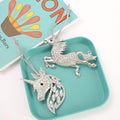 Silver Rhinestone Unicorn Head Pegasus Metal Ornaments view 2