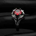 Black Dual Dragon Head Claw Ring with Colored Center Stone view 3