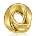 Swirled Open Circle Brooch in Polished Metal for Jackets and Scarves view 1