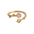 Gold Open Adjustable Star CZ Ring Hollow Star Charm view 5