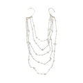 Layered Pearl and Chain Ear Hook Earrings in Two Tones view 5