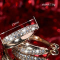 Crystal Pave Curved Huggie Hoop Earrings Polished Statement Fashion Jewelry view 4