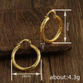 Gold Tone Diamond-Cut Textured Large Hoop Earrings Pair view 4