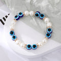 Blue and Black Evil Eye Mixed Bead Stretch Bracelets view 11