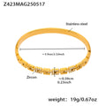 Stainless Steel Chain Link Hinge Bangle With Zircon Accents view 6