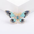 Gold Tone Enamel Butterfly Brooch Rhinestone Wing Pin view 8