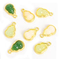 Gourd Shaped Faux Jade Charms in Three Green and Cream Styles view 2