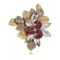 Flower Crystal Metal Brooch Pin 5.7 x 5.2 cm for Jackets and Lapels view 1