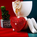 Jeweled Fortune Heart Keychains in Sixteen Solid and Striped Color Options view 2