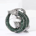 Rhinestone Coiled Crocodile Brooch Four Color Crystal Styles view 2