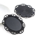Ornate Oval Cabochon Pendant Bezel Settings in Three Finishes view 4
