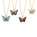 Resin Butterfly Pendant Necklace With Gold Tone Chain view 5