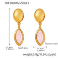Gold Oval Stud Marquise Czech Glass Drop Earrings Set view 10