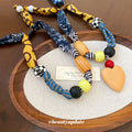Printed Fabric Bead Statement Necklace With Optional Heart view 4