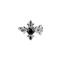 Black and Clear Crystal Cross Flower Decorative Ear Cuffs view 5