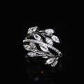 Clear Crystal Branch Leaf Wrap Ring Polished Jewelry Accessory view 4