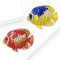 Crystal Pave Tropical Fish Brooch Yellow Blue Red Styles view 2
