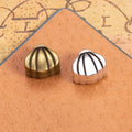 Fluted Shell Large Hole Bead Metal Jewelry Making Component In 2 Finishes view 2