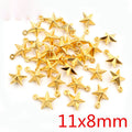 Assorted Star Charms in Antique Silver Bronze and Gold Tones view 4