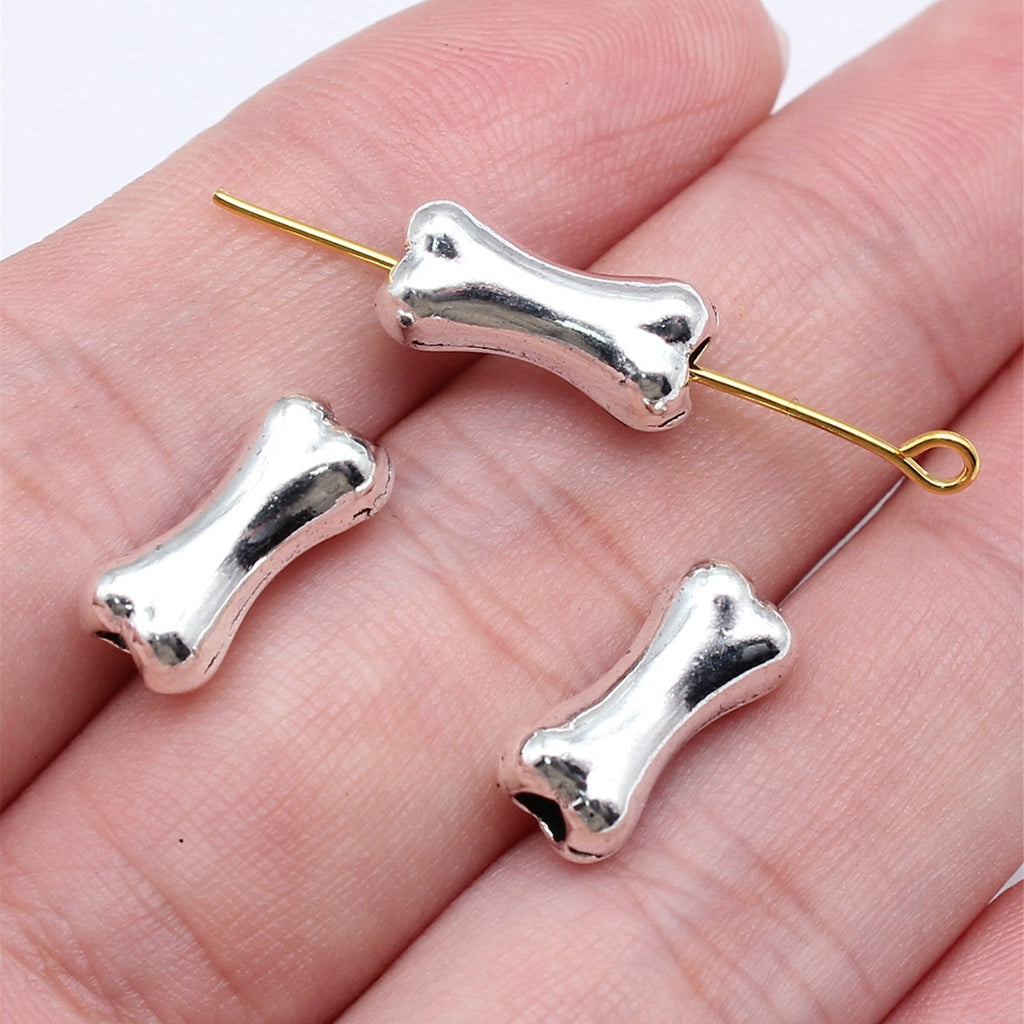 14.7x7x5.6mm 1.5g Multicolor Zinc Alloy Bone Loose Metal Beads for DIY Bracelet Necklace Jewelry Making