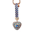 Layered Gem Crystal Heart Keychains with Straps and Plain Options view 5