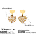Crystal Heart Hoop Earrings in Gold and Silver Tone view 7