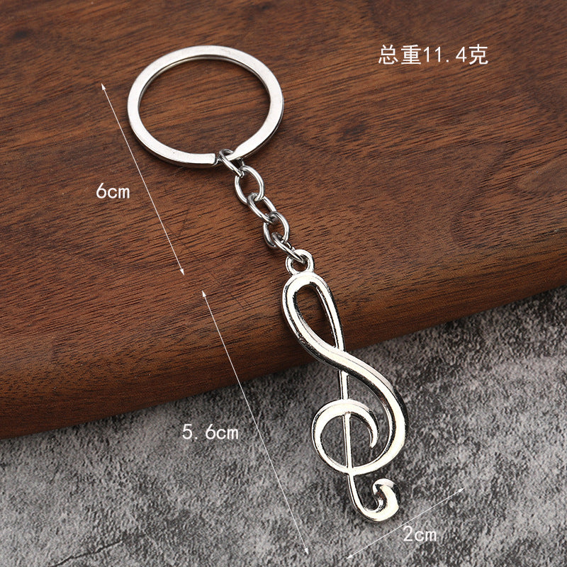 Music Note Metal Keychain Creative Gift Bag Charm Accessory