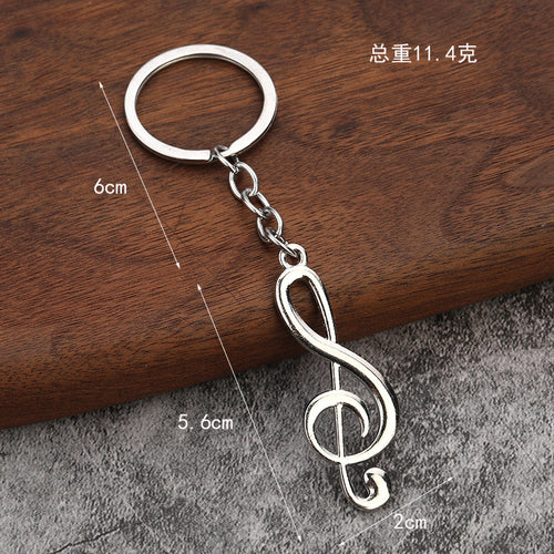 Music Note Metal Keychain Creative Gift Bag Charm Accessory