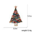 Colorful Crystal Christmas Tree Brooch in Two Festive Patterns view 5