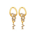 Gold Tone Crystal Oval Tassel Drop Earrings With Star Accents view 5