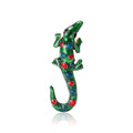 Enamel Crocodile Brooch Color Cabochon Spots Animal Pin view 2