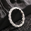 Slim Braided Pave Band In Gold, Silver, And Rose Tones view 7