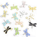 Enamel-Look Gold Silver Dragonfly Alloy Charms in 14 Styles view 3