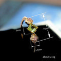 Gold Square Green Stone Ring Pink Floral Clusters Sizes 6-10 view 3