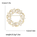 Crystal Olive Wreath Brooch Decorative Metal Pin For Jackets And Lapels view 6