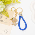 Rhinestone Ram Sheep Keychain Coin Charm Braided Cord Options view 11